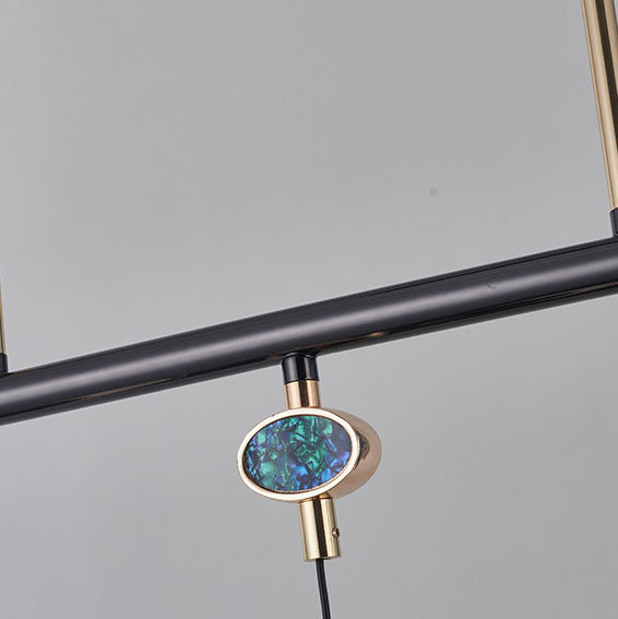 Zeitgenössische Nordic Lange Kürbis Aluminium Eisen Blase Kristall LED Insel Licht Kronleuchter Für Esszimmer 