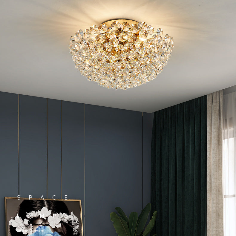 Contemporain Créatif Pissenlit Aluminium Cristal 4/5/6/ Lumière Plafonnier Pour Salon 