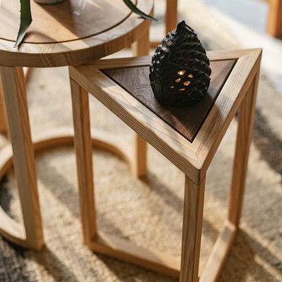 Moderne Einfachheit Runder Dreieckiger Quadratischer Holz-Beistelltisch für das Wohnzimmer 