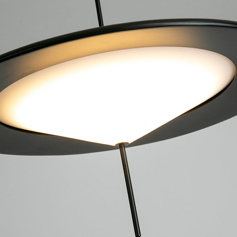 Lustre à LED contemporain nordique en acrylique avec abat-jour en forme de soucoupe volante pour salon 