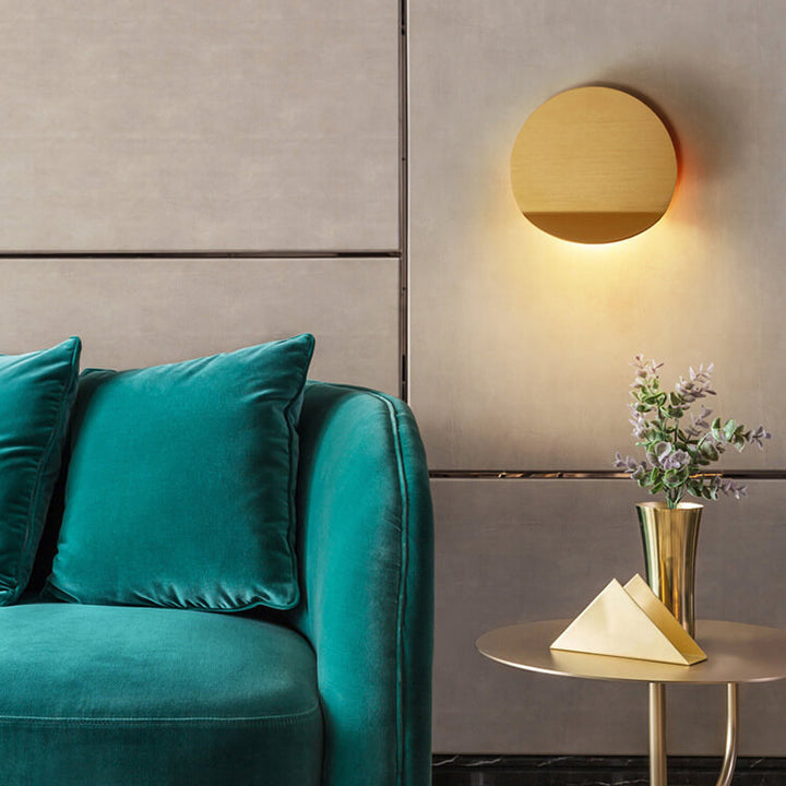 Dänische minimalistische Wandleuchte aus gebürstetem Aluminium mit gefaltetem LED-Disc 