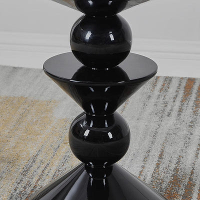 Table d'appoint ronde nordique contemporaine en résine laquée pour salon 