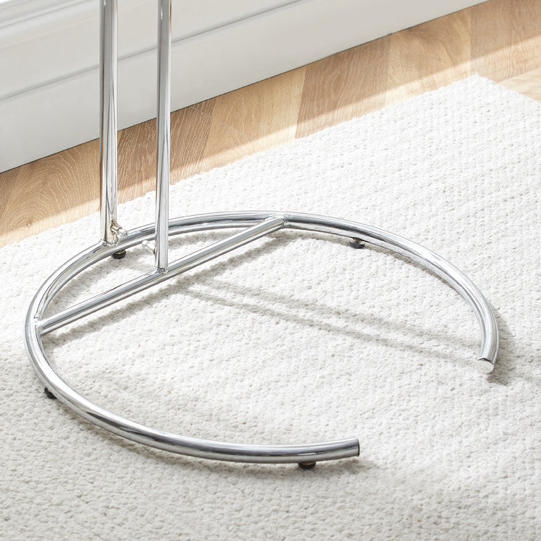 Moderner minimalistischer runder Glastisch aus Edelstahl für das Wohnzimmer 
