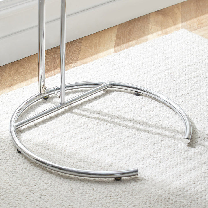 Moderner minimalistischer runder Glastisch aus Edelstahl für das Wohnzimmer 
