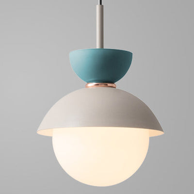 Moderne minimalistische runde Globus Kuppel Metall Glas 1-Licht Pendelleuchte für Wohnzimmer 