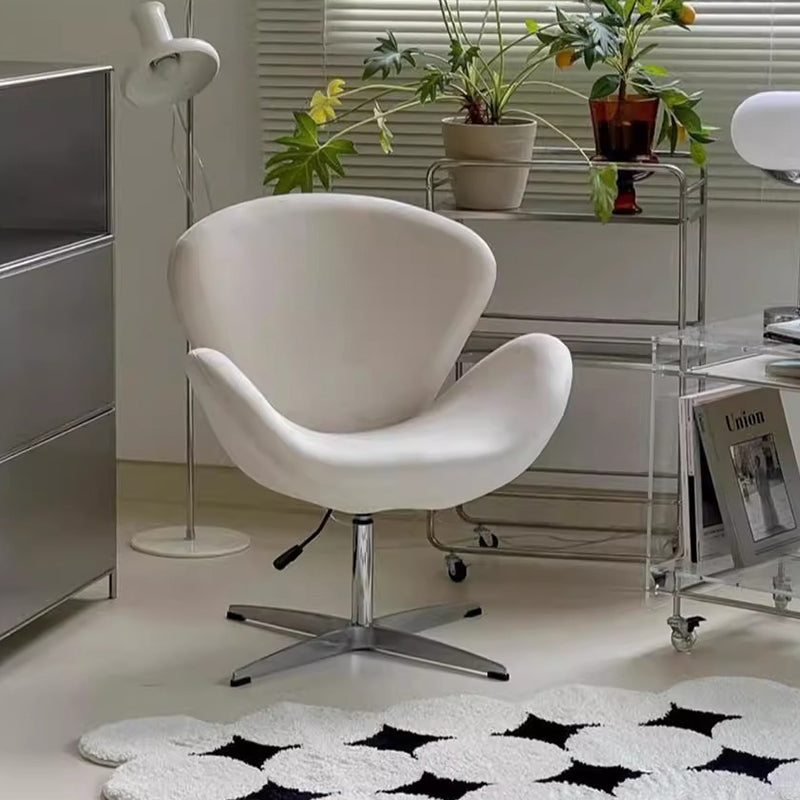 Moderner minimalistischer umwickelter gepolsterter Flanell-Lammfell-Beweglicher Schreibtischstuhl Rückenlehne Armlehne für das Home Office 