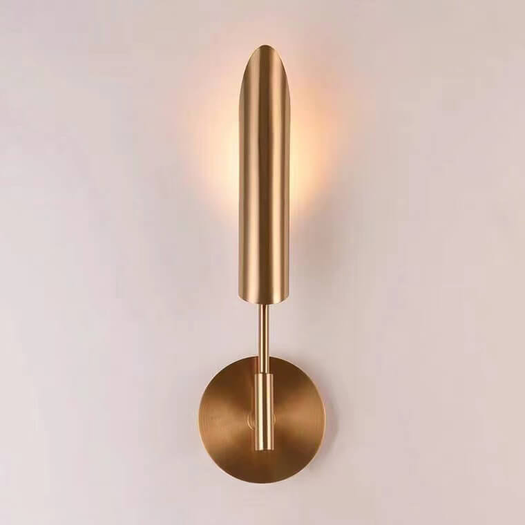 Modern Luxury Gold Iron Lampshade Cylinder 1/2-Light Wall Sconce Lamp