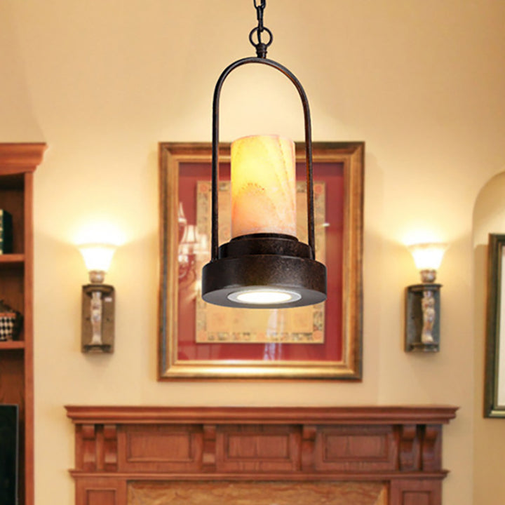 Vintage Industrial Candle 1-Light Hemp Wire LED Pendant Light