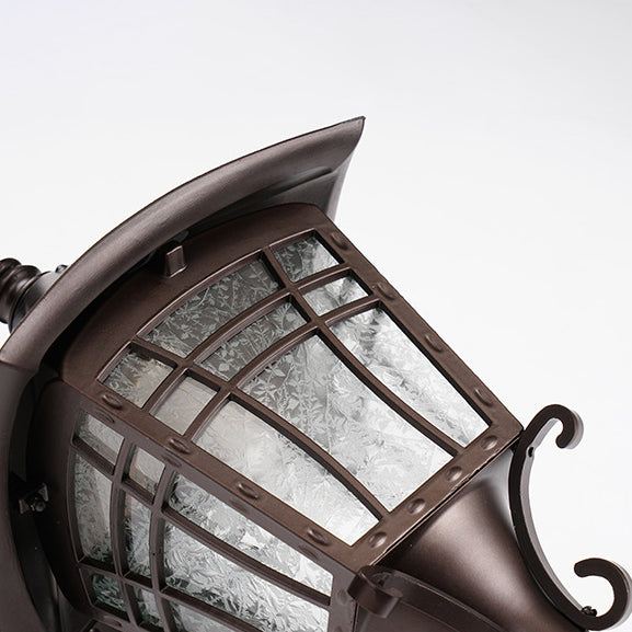 Applique murale 1 lumière en aluminium étanche traditionnel européen avec cône en verre pour patio extérieur 