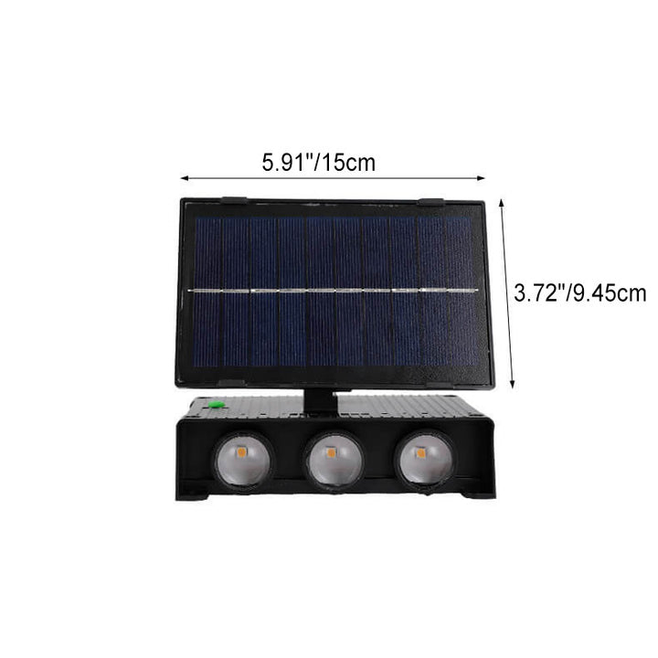 Modern Minimalist Outdoor Solar Square Panel Plastic LED Waterproof Outdoor Wall Sconce Lamp for Outdoor Patio