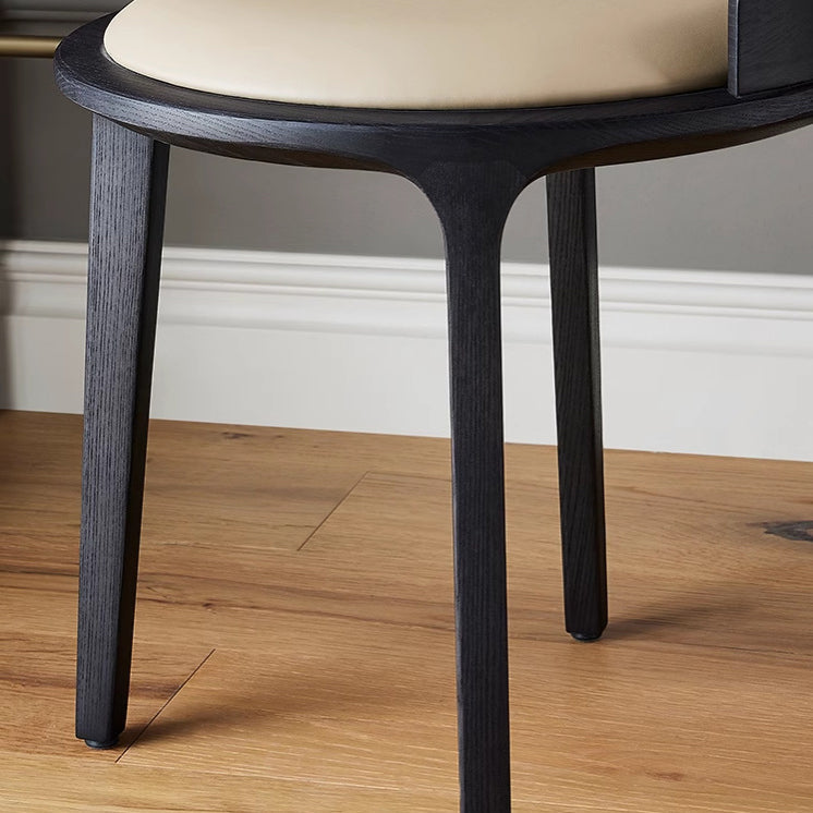 Traditioneller Vintage runder PU-Leder gepolsterter Holzrahmen Hocker ohne Rückenlehne für das Schlafzimmer 