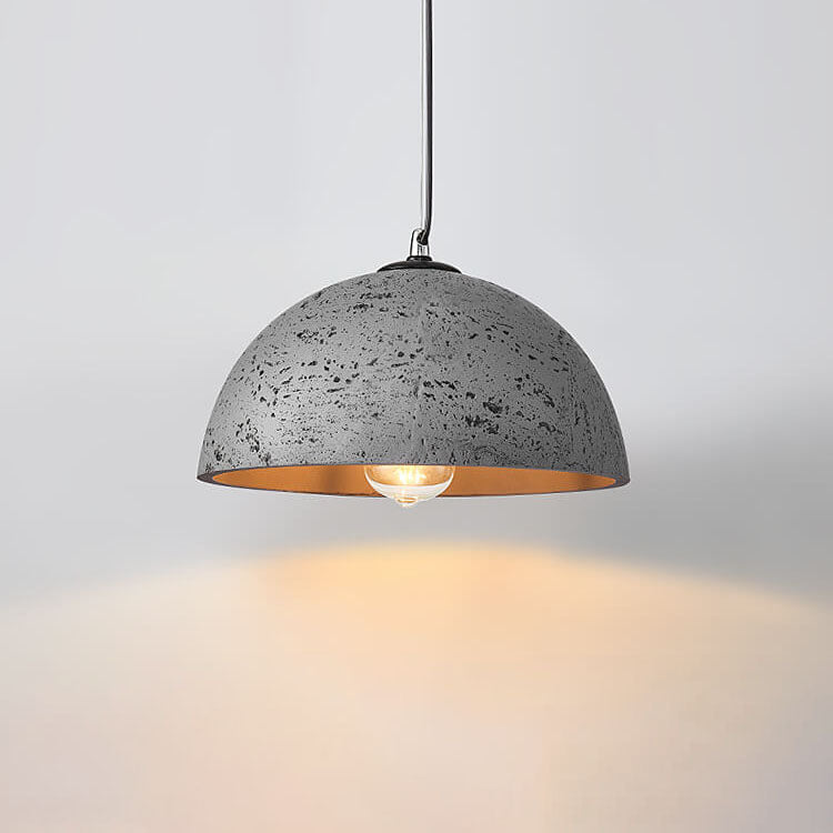 Moderne minimalistische 1-flammige Pendelleuchte mit runder Kuppel aus glasfaserverstärktem Kunststoff, handgeformt, für das Wohnzimmer 