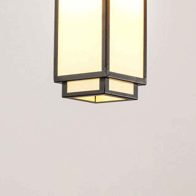 Traditionelle chinesische rechteckige Pendelleuchte aus Eisengewebe mit 1 Licht für Wohnzimmer 