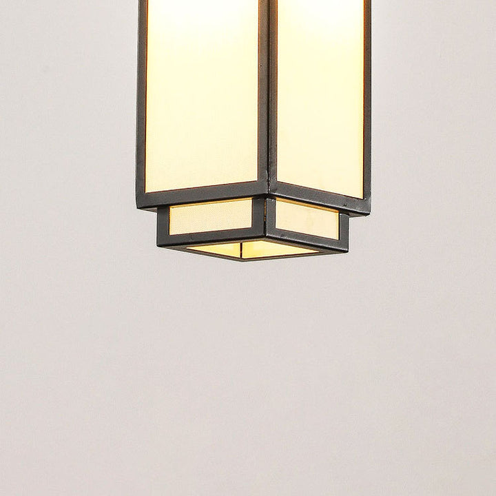 Traditionelle chinesische rechteckige Pendelleuchte aus Eisengewebe mit 1 Licht für Wohnzimmer 