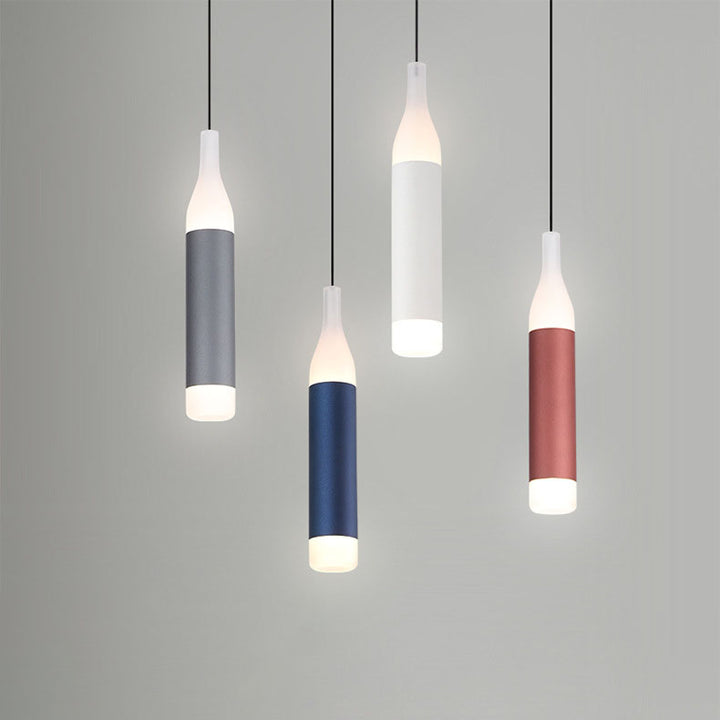 Lampe suspendue LED en aluminium et acrylique, bouteille de vin créative moderne scandinave 