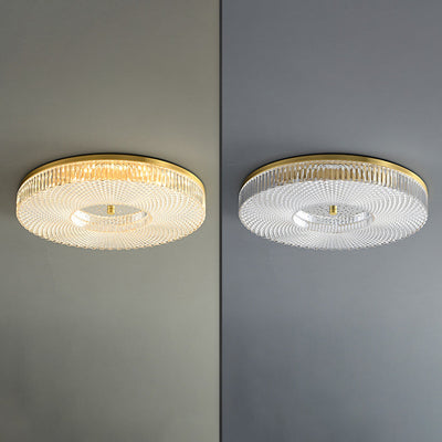 Zeitgenössische Luxus Runde Kupfer Acryl LED Unterputz Deckenleuchte für Wohnzimmer 