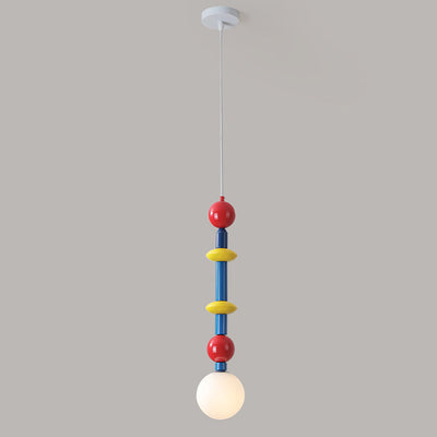 Suspension Luminaire Contemporain Simplicité Ronde en Verre et Fer à 1 Lumière pour Salon 
