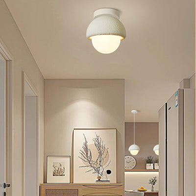 Modern Simplicity Plastic Round 1- Light Flush Mount Ceiling Light For Hallway