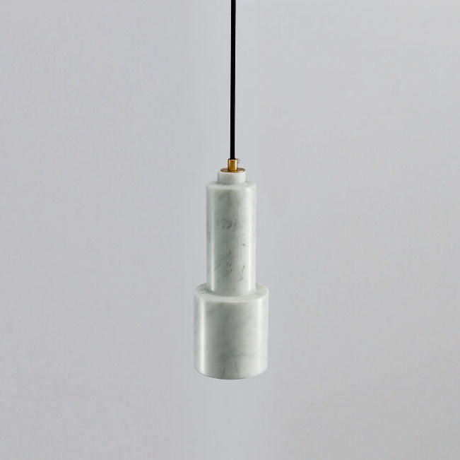 Nordic Light Luxus Messing Marmor Zylinder 1-Licht Pendelleuchte 