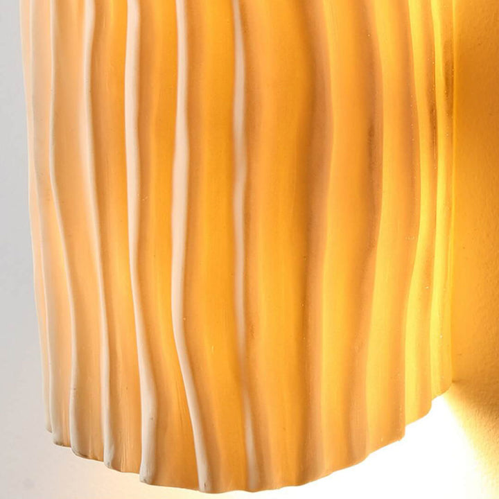 Contemporary Nordic Resin Striped Half Cylinder 2-Light Wall Sconce Lamp for Living Room