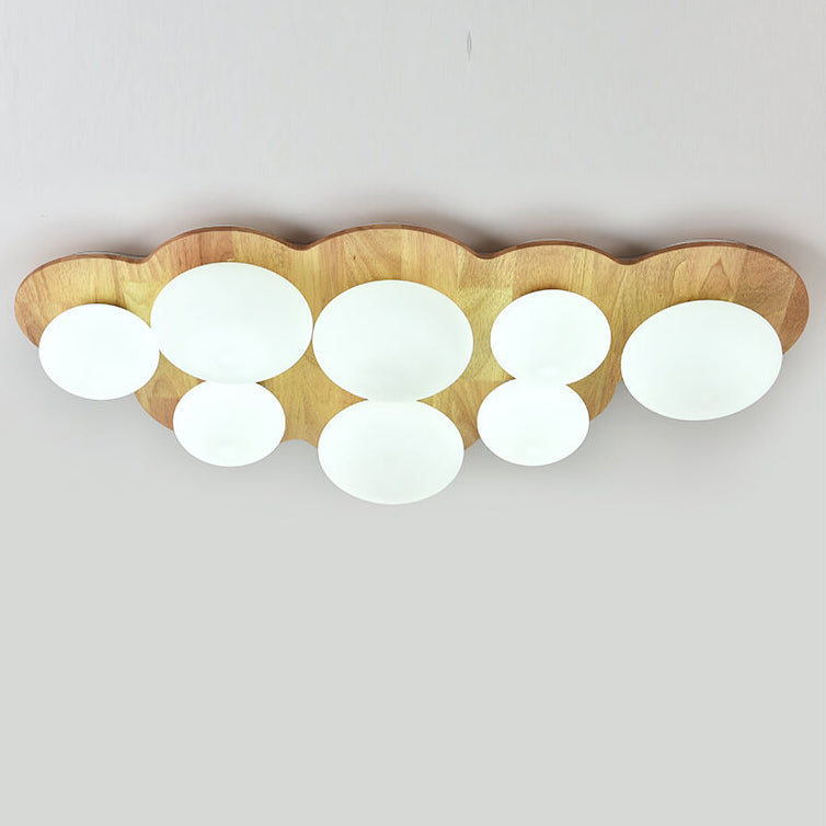 Scandinavian Modern Cloud Log Glass 4/5/8 Light Flush Mount Ceiling Light