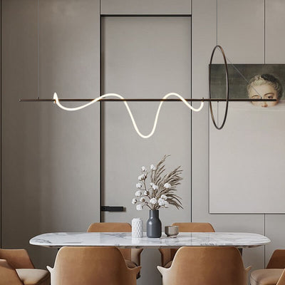 Modern Simplicity Alloy Shaped Arc LED Island Light Chandelier For Dining Room