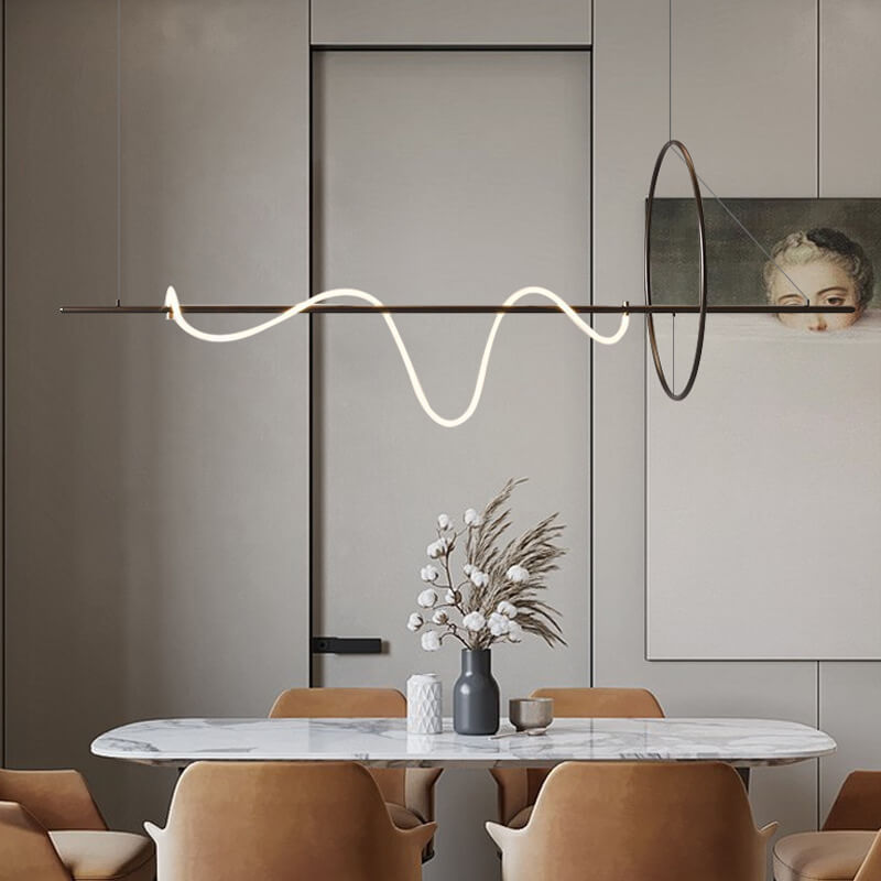 Modern Simplicity Alloy Shaped Arc LED Island Light Chandelier For Dining Room