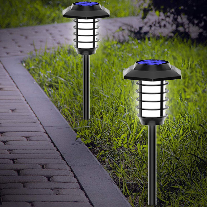 ضوء حديقة خارجي LED ABS مقاوم للماء بتصميم أسطواني حديث وبسيط يعمل بالطاقة الشمسية 