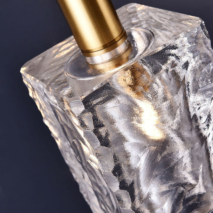 Modern Luxury Crystal Square Copper 1-Light Pendant Light for Living Room Bedroom