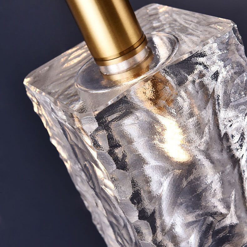 Nordic Light Luxury Crystal Square Copper 1-Light Pendant Light