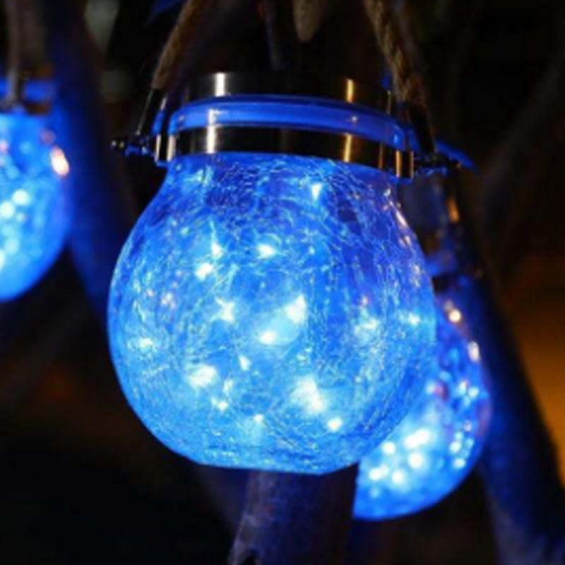 Rissiges Glasgefäß Wasserdichtes Solar-Kupferdraht-LED-Außen-Gartenlandschaftslicht 