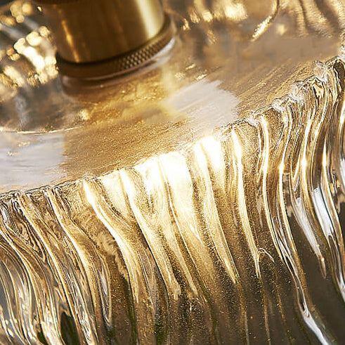 Moderne minimalistische Laterne geschnitztes Glas Kupfer 1-Licht Pendelleuchte 