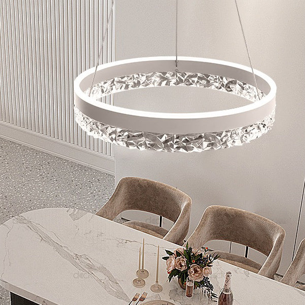 Moderne minimalistische Kreis Eisen Acryl LED Pendelleuchte für Schlafzimmer 