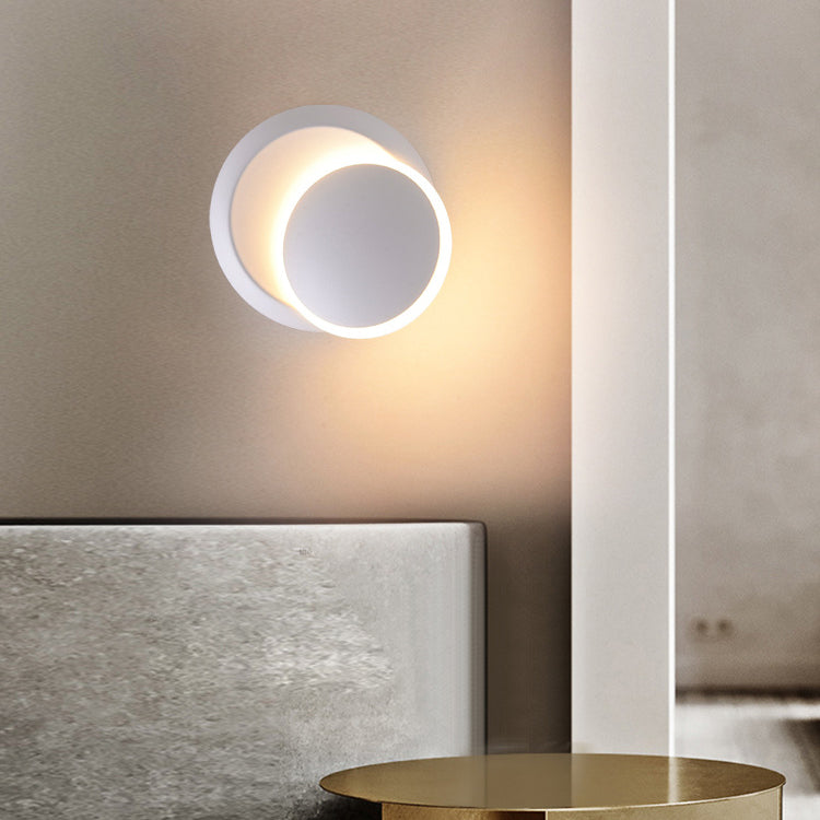 Moderne unbedeutende runde drehbare Aluminium-PC-LED-Wandleuchterlampe für Schlafzimmer