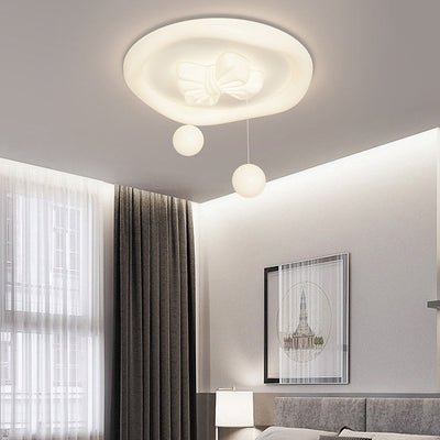 Zeitgenössische kreative Kinder Runde Bogen Orb Eisen gerollt Kunststoff LED Unterputz Deckenleuchte für Schlafzimmer 