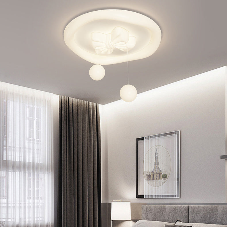 Zeitgenössische kreative Kinder Runde Bogen Orb Eisen gerollt Kunststoff LED Unterputz Deckenleuchte für Schlafzimmer 