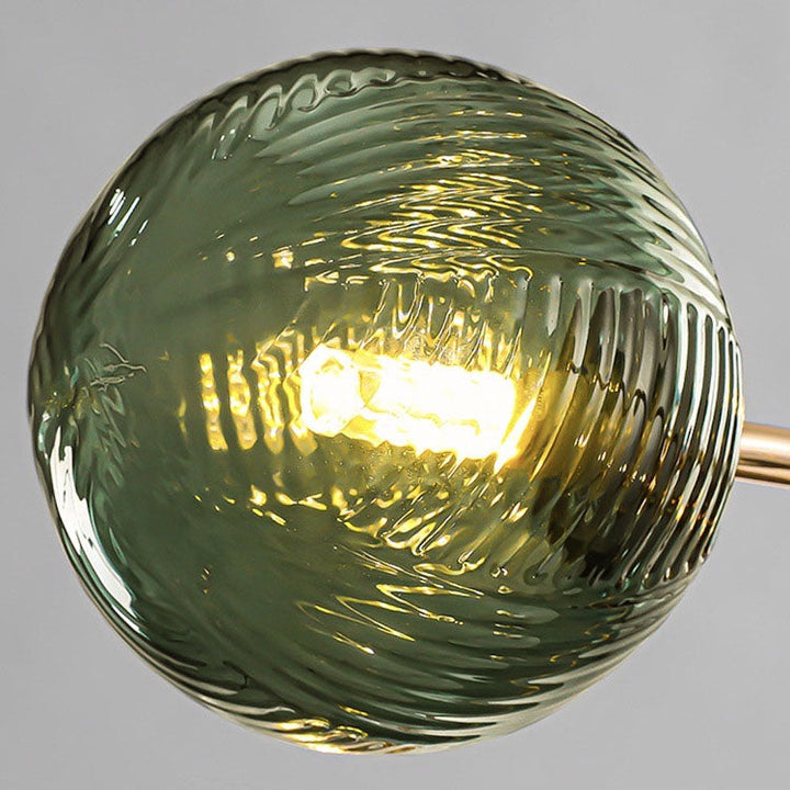 Zeitgenössischer nordischer Zweiglinien-Orb-Hardware-Glas 6/8/12 Licht Kronleuchter für Wohnzimmer 