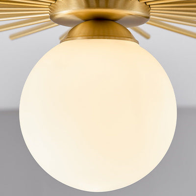 Glass Ball 1-Light Semi-Flush Mount Lighting