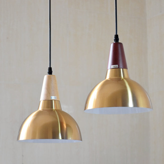 Zeitgenössische Einfachheit Eisen Halbkreis Schatten 1-Licht Pendelleuchte für Wohnzimmer 