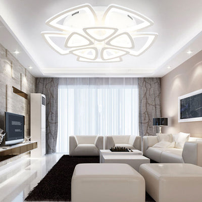 Zeitgenössische kreative Kombination Dreieck Hardware Acryl LED Unterputz Deckenleuchte für Wohnzimmer 