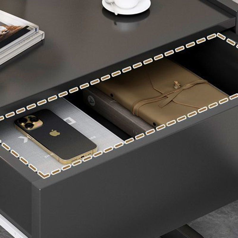 Table de chevet moderne minimaliste rectangulaire en panneau manufacturé avec 1 tiroir pour le côté du lit 