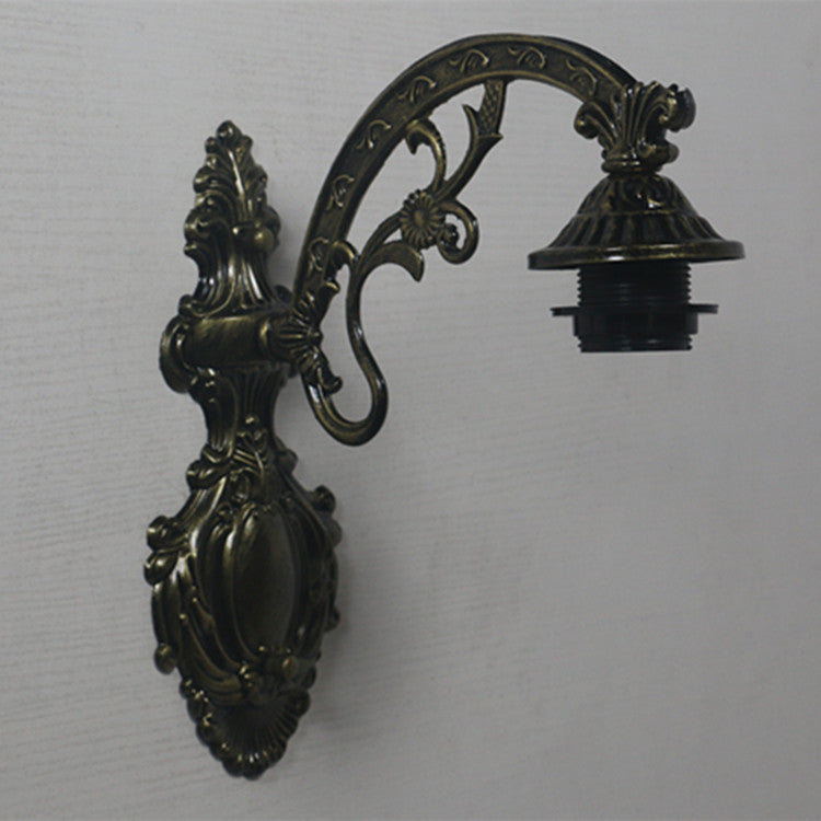 Lámpara de Aplique de Pared de 1 Luz con Vidrio de Tiffany Tradicional de Flor de Aleación de Zinc y Hierro para Sala de Estar 