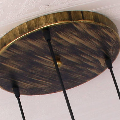 Lámpara colgante de isla de 3 luces con pantalla abovedada de vidrio Tiffany y hierro para sala de estar 