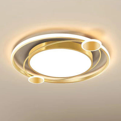 Plafonnier LED rond en fer acrylique de simplicité moderne pour chambre à coucher 