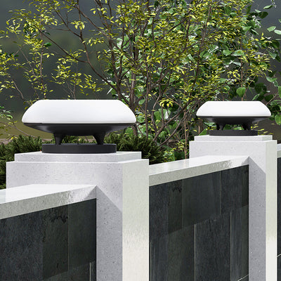 Simplicité moderne solaire étanche en acier inoxydable PE rond vaisseau spatial LED éclairage paysager lumière extérieure pour Patio extérieur 