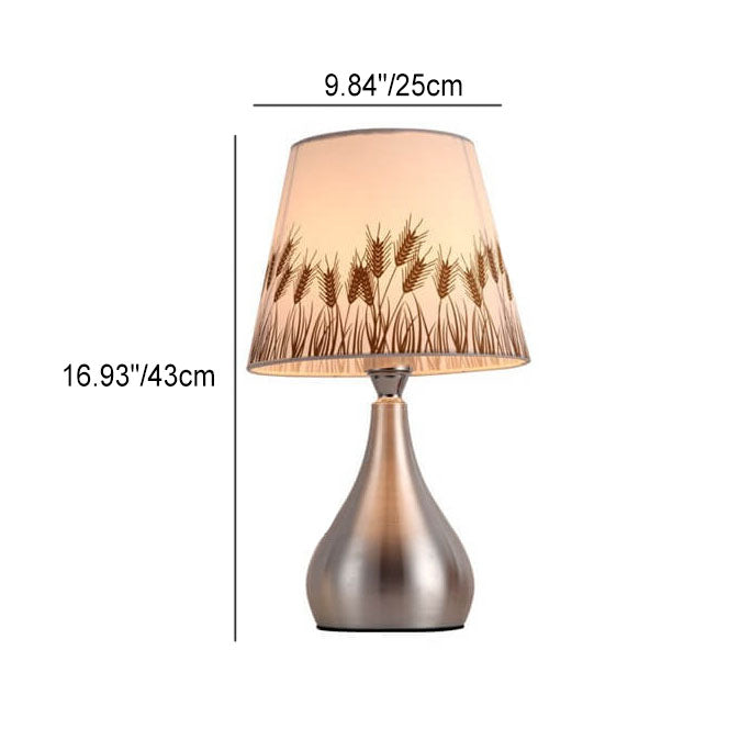 Lámpara de mesa cilíndrica de 1 luz de tela de personalidad simple moderna 