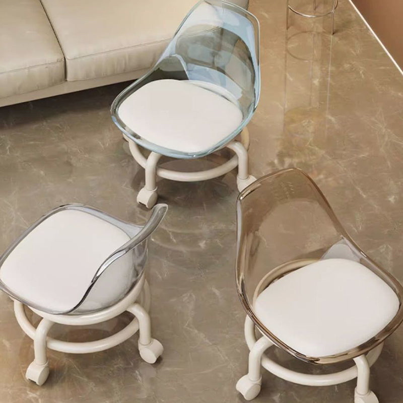 Modern Minimalist Plastic Leather Chair Roller Skating For Living Room