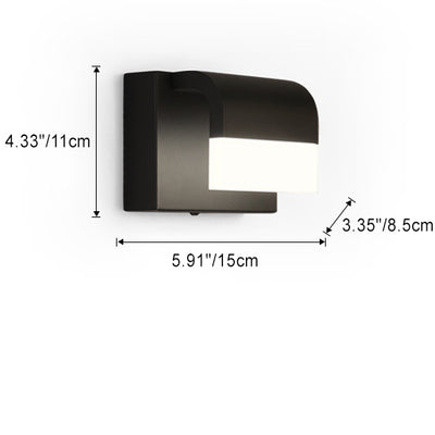 Aplique de pared LED de hierro aluminio PS moderno minimalista rectangular para dormitorio 