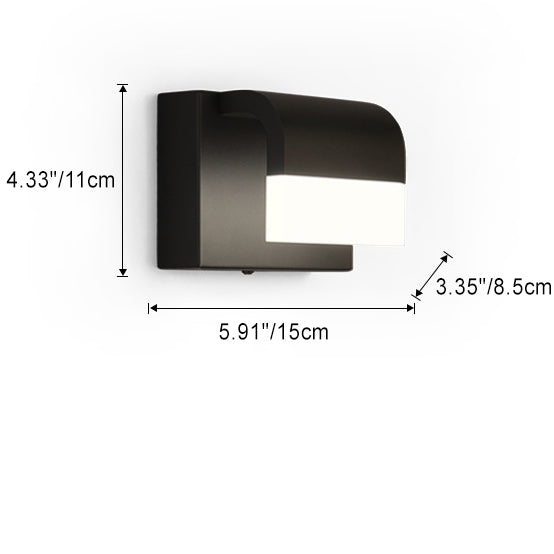 Aplique de pared LED de hierro aluminio PS moderno minimalista rectangular para dormitorio 
