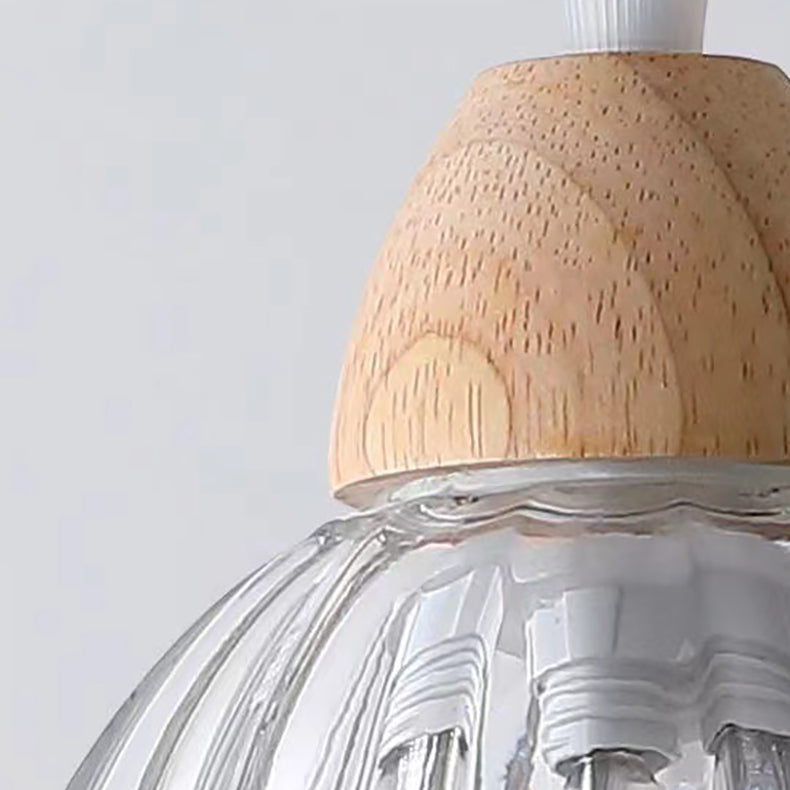 Luz de techo semiempotrada de 1 luz de flor de vidrio de madera de caucho tradicional japonesa para pasillo 